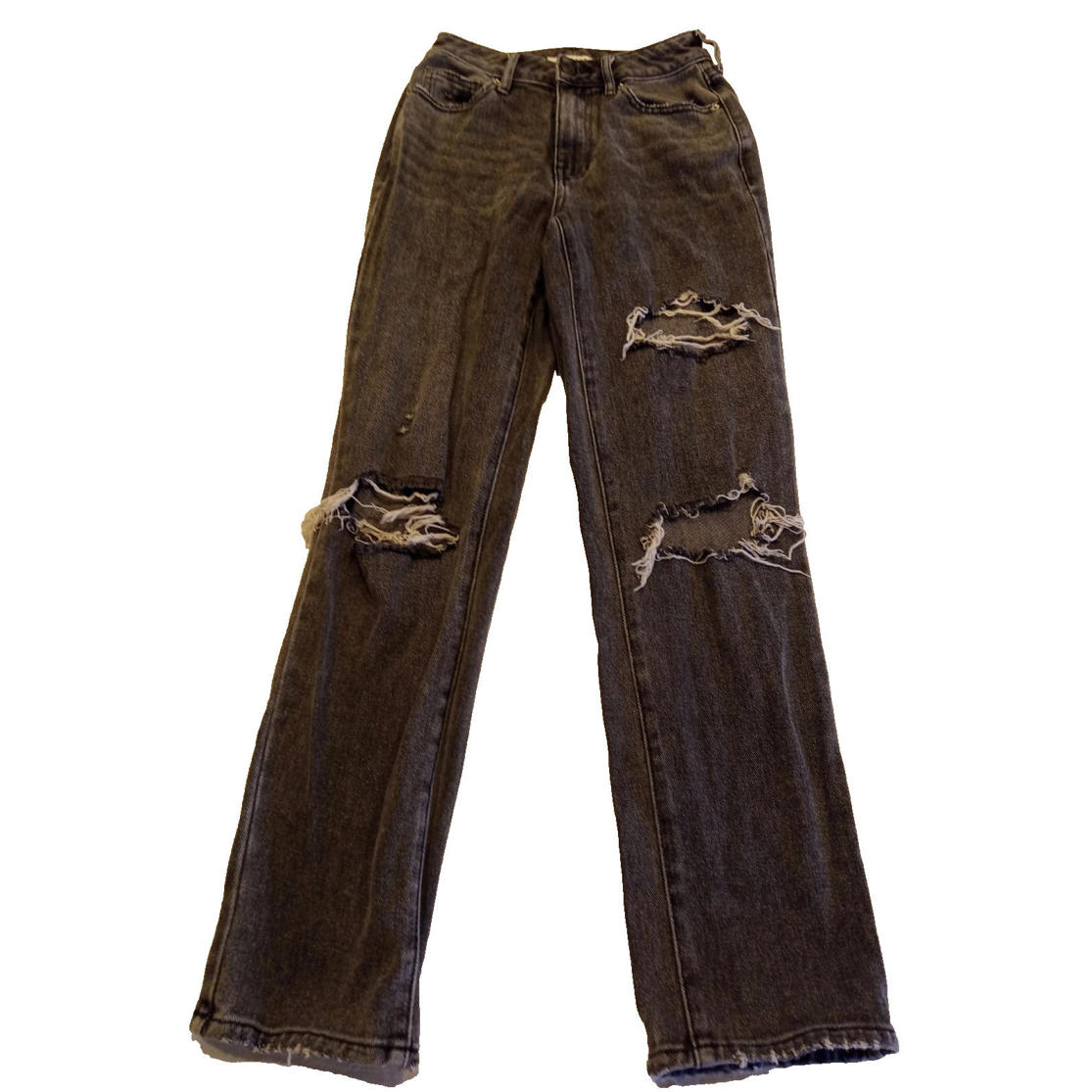 Pacsun Washed Black Ripped '90s Mom Jeans Women's Size 24 High Rise Distressed